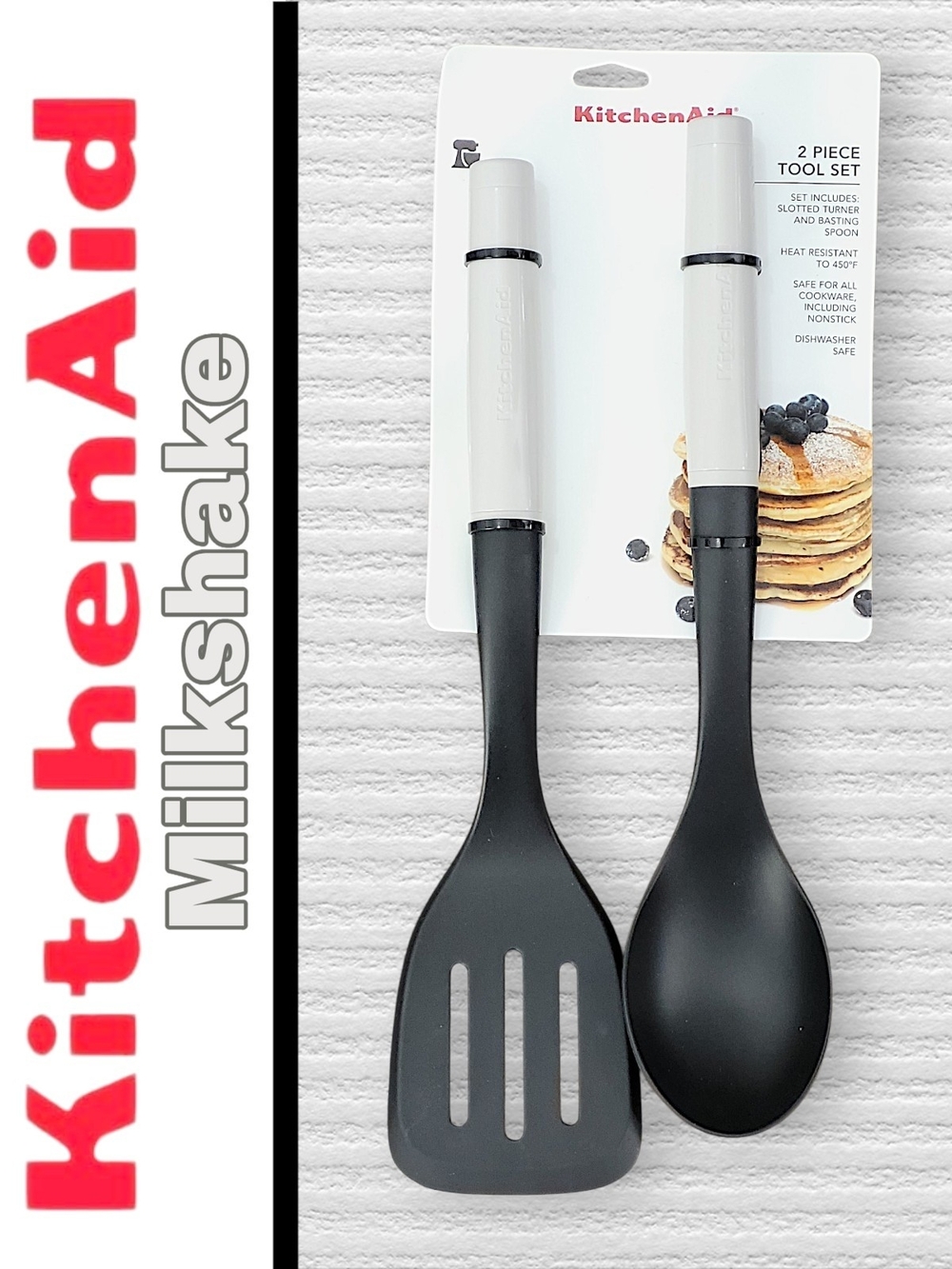 KitchenAid Milkshake 2-Piece  Tool Set Slotted Turner & Basting Spoon